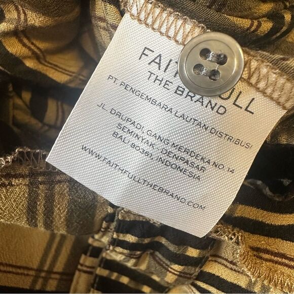 Faithfull the Brand plaid ruffle trim wide leg crop sleeveless Jumpsuit medium 6 - Picture 10 of 11